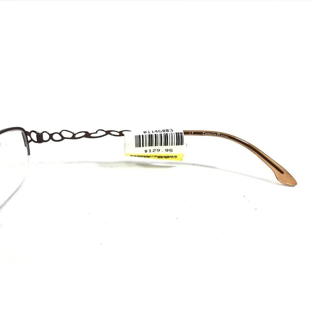 Catherine Deneuve CD-246 BRN Eyeglasses Frames Brown Oval Half Rim 52-17-135